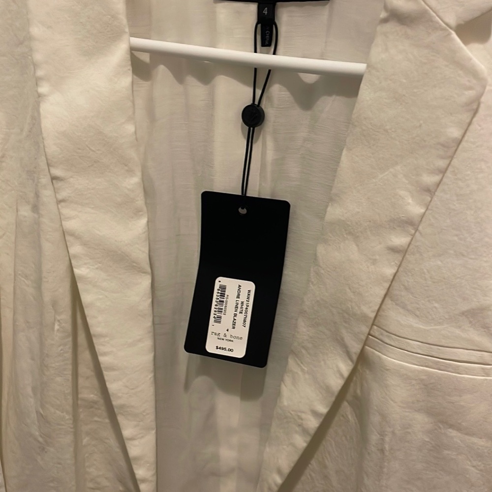 Rag & bone linen white blazer as 4